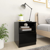 Miniatyr av produktbild för Sängbord 2 st svart 40x40x50 cm konstruerat trä