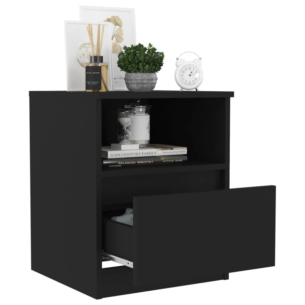 Produktbild för Sängbord 2 st svart 40x40x50 cm konstruerat trä