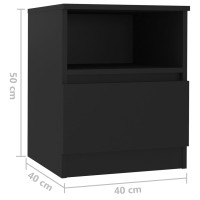 Produktbild för Sängbord 2 st svart 40x40x50 cm konstruerat trä