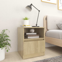 Miniatyr av produktbild för Sängbord sonoma-ek 40x40x50 cm konstruerat trä