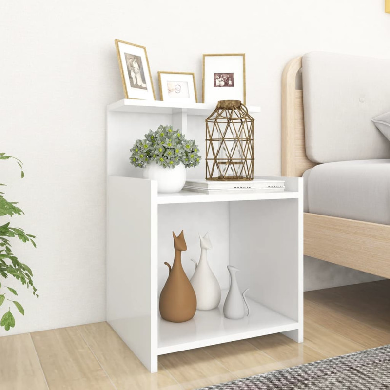 Produktbild för Sängbord 2 st vit 40x35x60 cm konstruerat trä