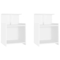 Miniatyr av produktbild för Sängbord 2 st vit 40x35x60 cm konstruerat trä