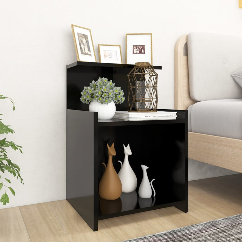 Produktbild för Sängbord 2 st svart 40x35x60 cm konstruerat trä