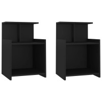 Miniatyr av produktbild för Sängbord 2 st svart 40x35x60 cm konstruerat trä