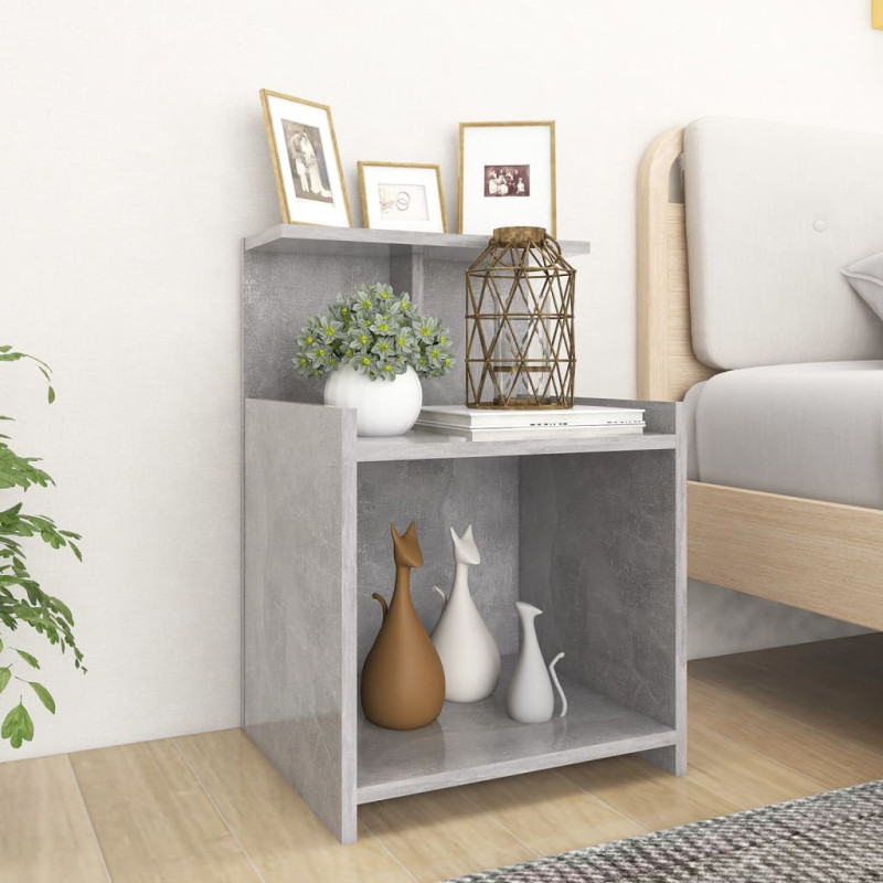 Produktbild för Sängbord betonggrå 40x35x60 cm konstruerat trä