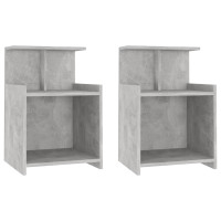 Miniatyr av produktbild för Sängbord 2 st betonggrå 40x35x60 cm konstruerat trä