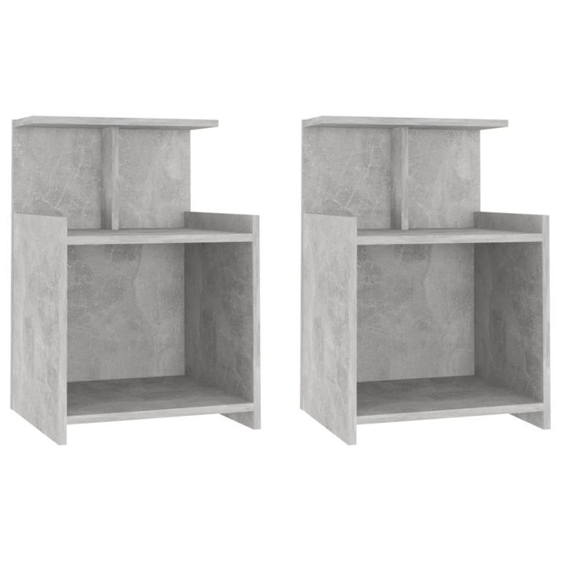 Produktbild för Sängbord 2 st betonggrå 40x35x60 cm konstruerat trä