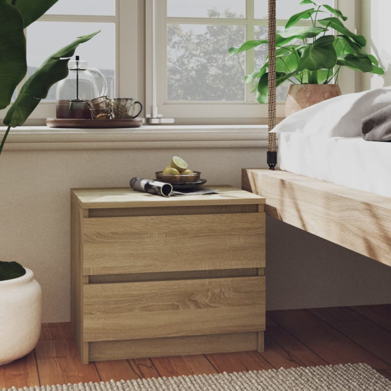 Produktbild för Sängbord sonoma-ek 50x39x43,5 cm konstruerat trä
