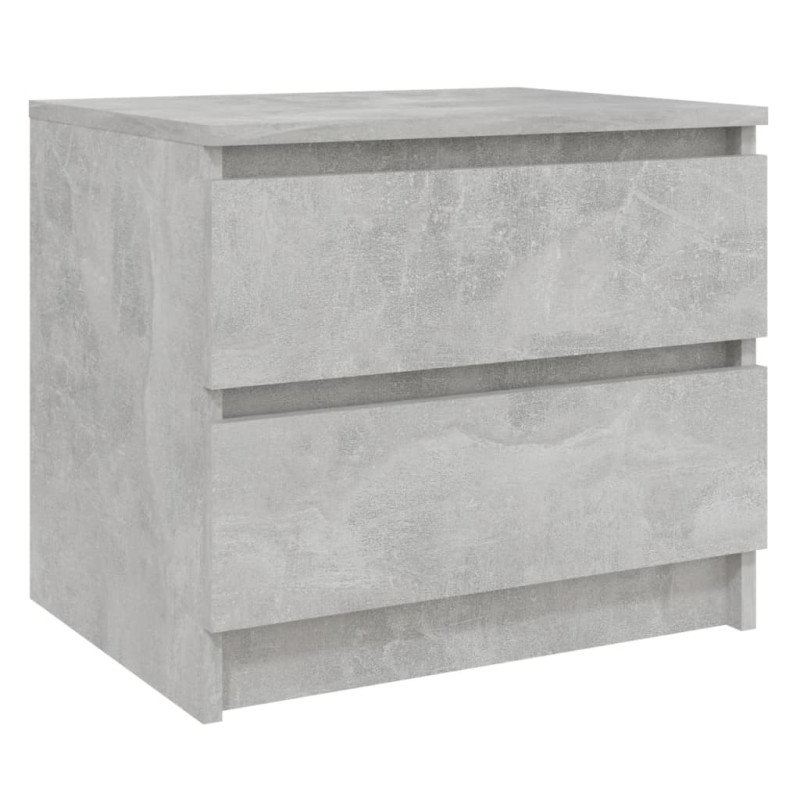 Produktbild för Sängbord betonggrå 50x39x43,5 cm konstruerat trä