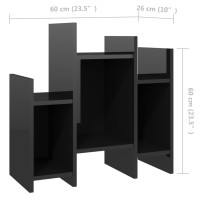 Miniatyr av produktbild för Sidobord svart högglans 60x26x60 cm konstruerat trä