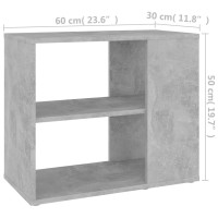 Miniatyr av produktbild för Bokhylla betonggrå 60x30x50 cm konstruerat trä