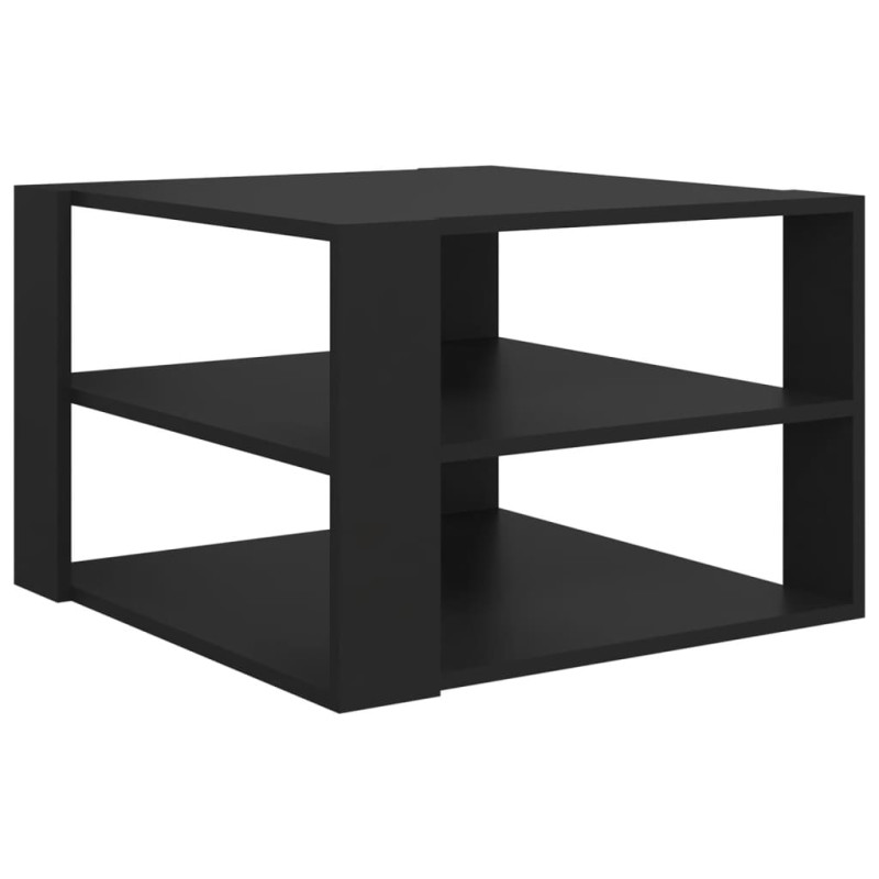 Produktbild för Soffbord svart 60x60x40 cm konstruerat trä