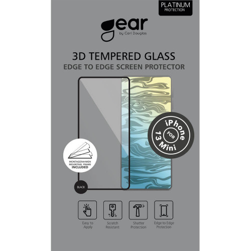 GEAR Glass Prot. 3D Full Cover Black iPhone 13  Mini