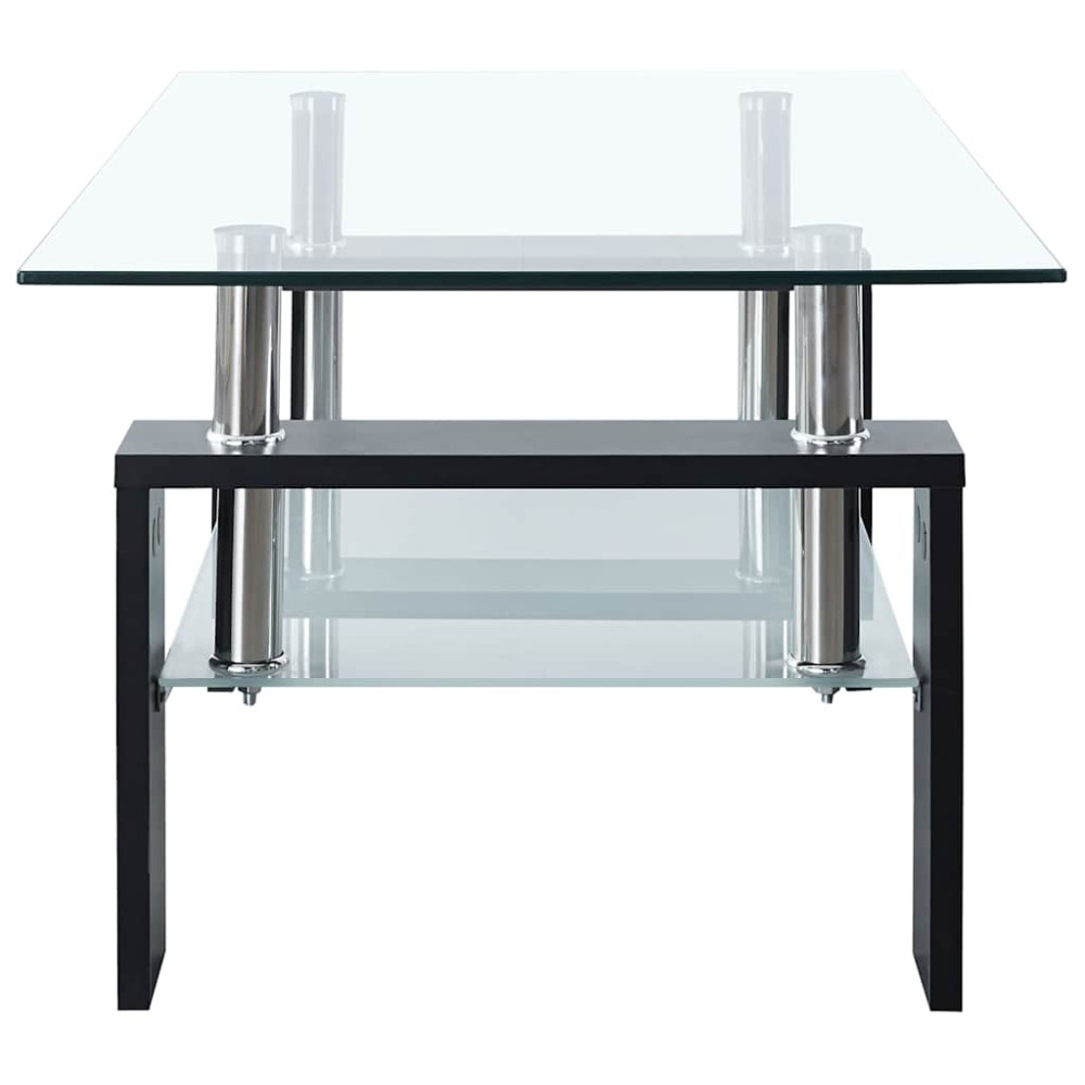 Produktbild för Soffbord svart och transparent 95x55x40 cm härdat glas