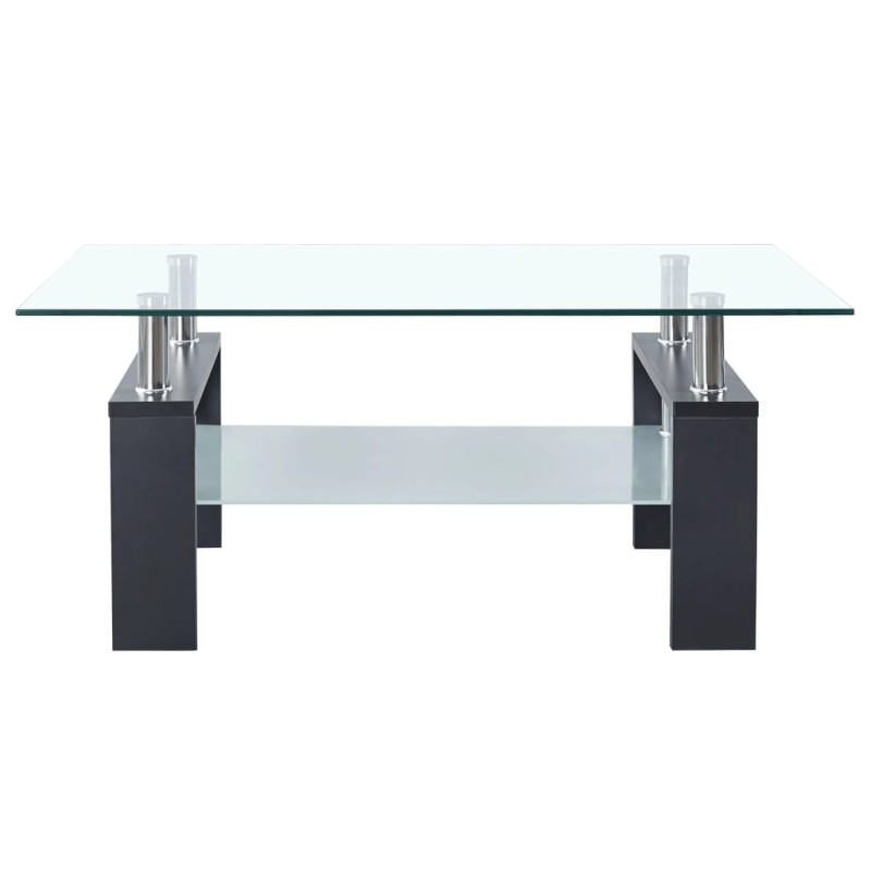 Produktbild för Soffbord grå och transparent 95x55x40 cm härdat glas