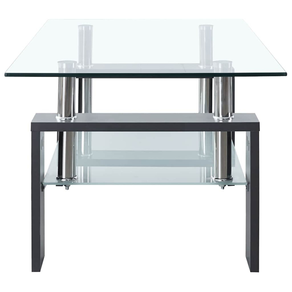 Produktbild för Soffbord grå och transparent 95x55x40 cm härdat glas