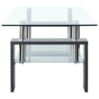Produktbild för Soffbord grå och transparent 95x55x40 cm härdat glas