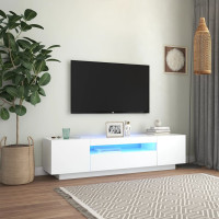 vidaXL TV-bänk med LED-belysning vit 160x35x40 cm
