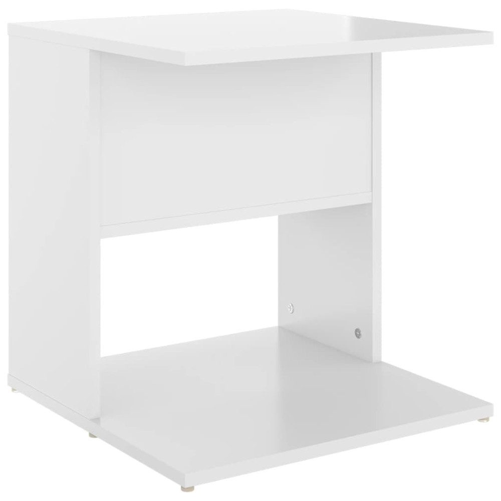 Produktbild för Sidobord vit högglans 45x45x48 cm konstruerat trä