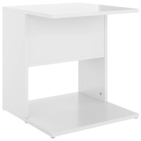 Produktbild för Sidobord vit högglans 45x45x48 cm konstruerat trä