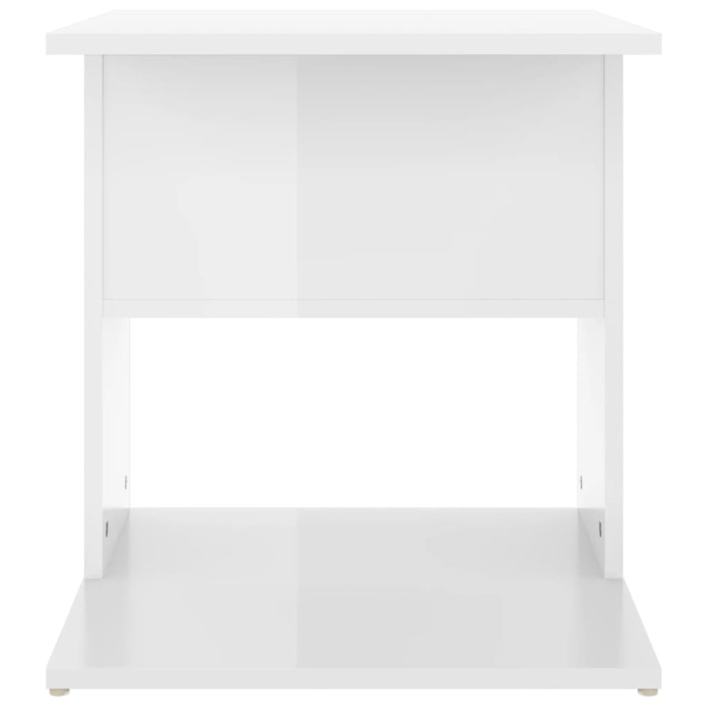 Produktbild för Sidobord vit högglans 45x45x48 cm konstruerat trä