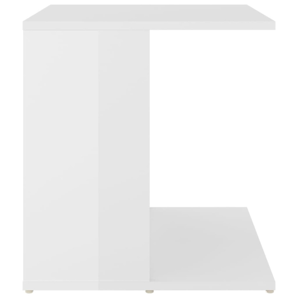Produktbild för Sidobord vit högglans 45x45x48 cm konstruerat trä