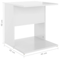 Produktbild för Sidobord vit högglans 45x45x48 cm konstruerat trä