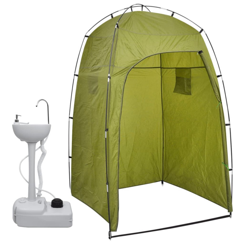 Produktbild för Portabelt campinghandfat med tält 20 L