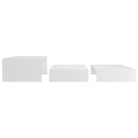 Produktbild för Satsbord vit 100x100x26,5 cm konstruerat trä