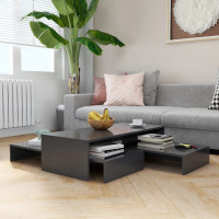 Produktbild för Satsbord grå 100x100x26,5 cm konstruerat trä