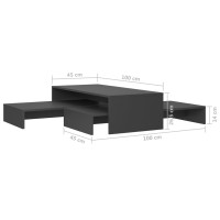 Produktbild för Satsbord grå 100x100x26,5 cm konstruerat trä