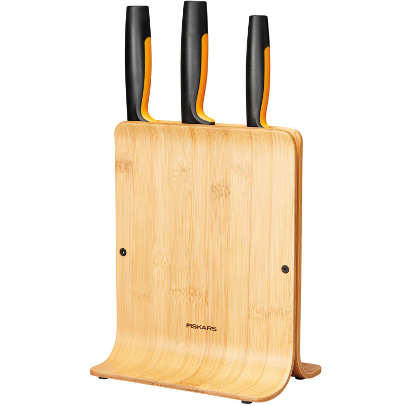 Produktbild för Knivblock i bambu med 3 knivar FF