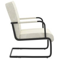 Produktbild för Fribärande stol gräddvit sammet