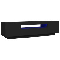 Miniatyr av produktbild för TV-bänk med LED-belysning svart 160x35x40 cm