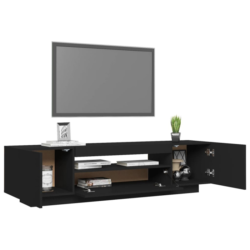 Produktbild för TV-bänk med LED-belysning svart 160x35x40 cm
