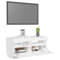 Miniatyr av produktbild för TV-bänk med LED-belysning vit 80x35x40 cm
