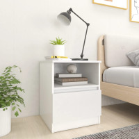 Miniatyr av produktbild för Sängbord 2 st vit 40x40x50 cm konstruerat trä