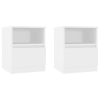 Miniatyr av produktbild för Sängbord 2 st vit 40x40x50 cm konstruerat trä