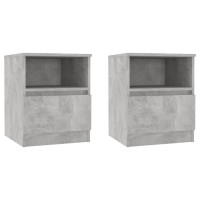 Miniatyr av produktbild för Sängbord 2 st betonggrå 40x40x50 cm konstruerat trä