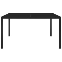 Produktbild för Trädgårdsbord 130x130x72 cm svart stål och glas