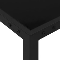 Produktbild för Trädgårdsbord 130x130x72 cm svart stål och glas