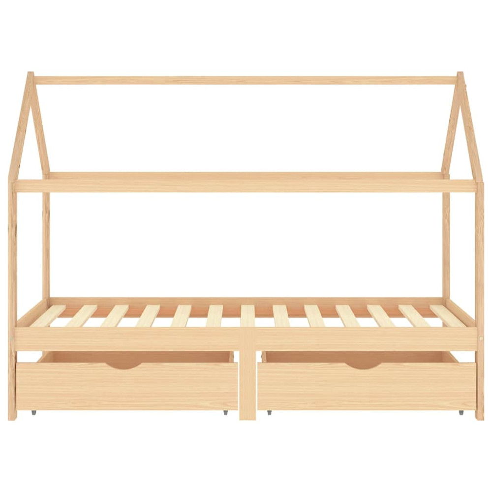 Produktbild för Barnsäng med lådor massiv furu 90x200 cm