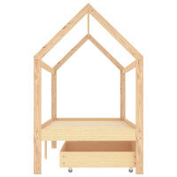 Produktbild för Barnsäng med lådor massiv furu 90x200 cm
