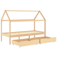 Produktbild för Barnsäng med lådor massiv furu 90x200 cm