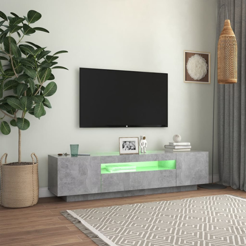 Produktbild för TV-bänk med LED-belysning betonggrå 160x35x40 cm