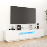 Produktbild för TV-bänk med LED-belysning vit 180x35x40 cm