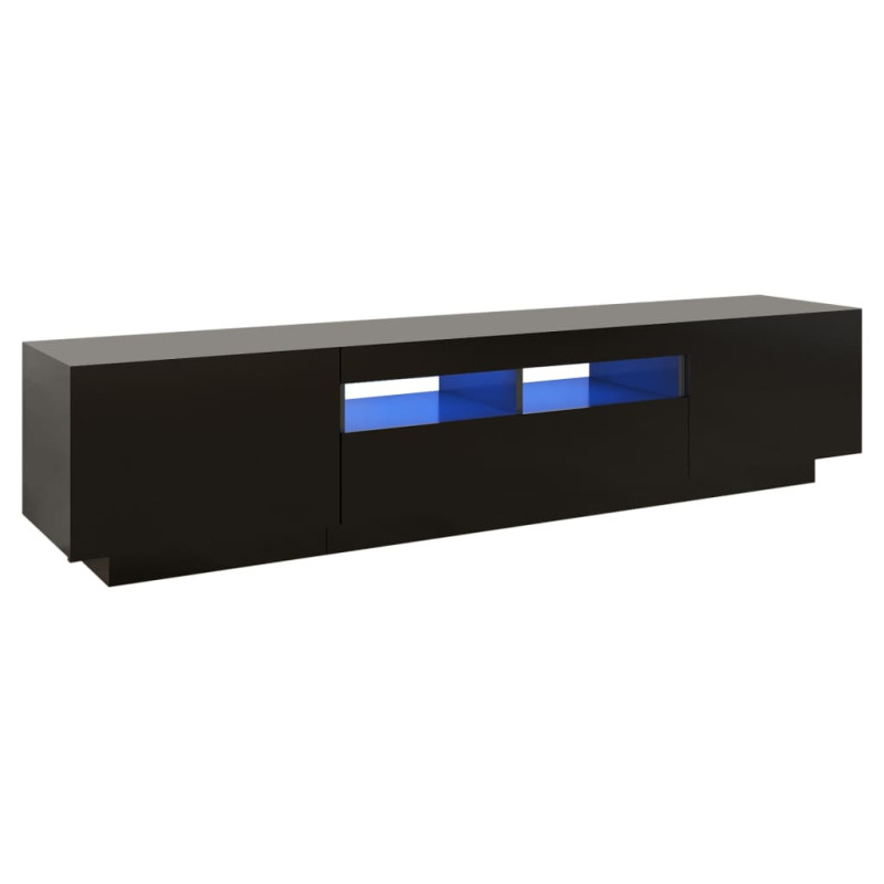 Produktbild för TV-bänk med LED-belysning svart 180x35x40 cm