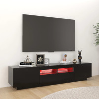 Miniatyr av produktbild för TV-bänk med LED-belysning svart 180x35x40 cm