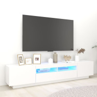 Miniatyr av produktbild för TV-bänk med LED-belysning vit 200x35x40 cm