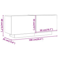 Produktbild för TV-bänk med LED-belysning vit 200x35x40 cm
